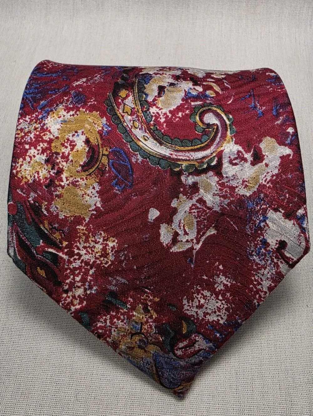 Charleston Tie Rack Red Paisley Floral Silk Tie Made in Italy